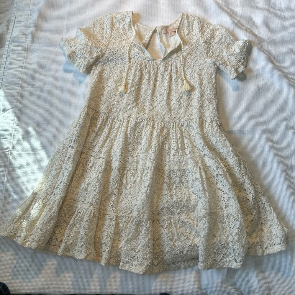 Pink Chicken Ivory Lace Kids Dress